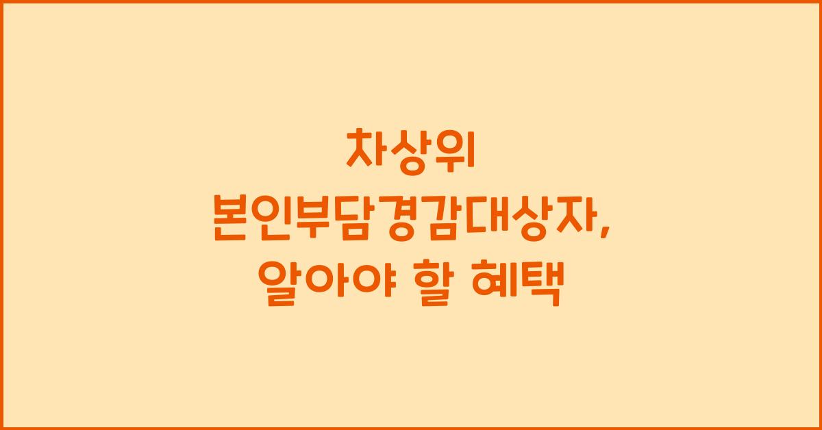 차상위 본인부담경감대상자