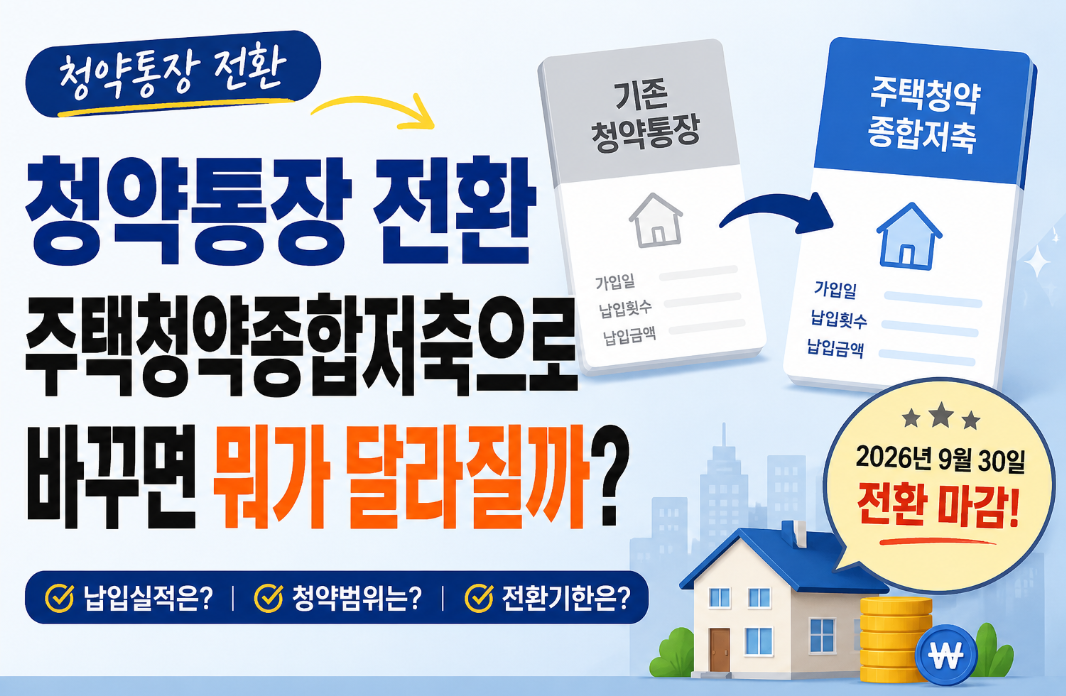 청약통장 전환|주택청약종합저축으로 바꾸면 뭐가 달라질까?