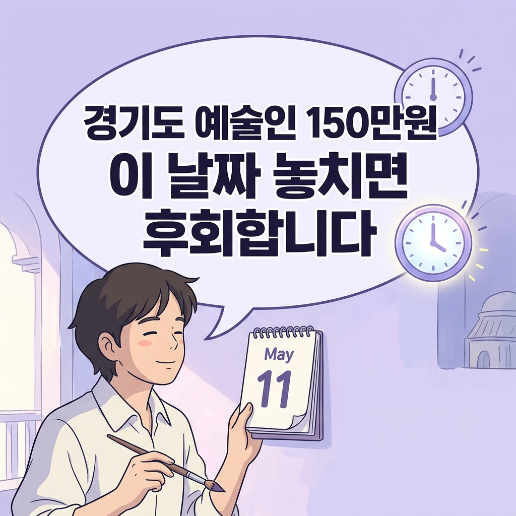 2026년 경기도 예술인 창작지원금 5월 11일 접수 일정 및 분할 지급 방식 완벽 가이드