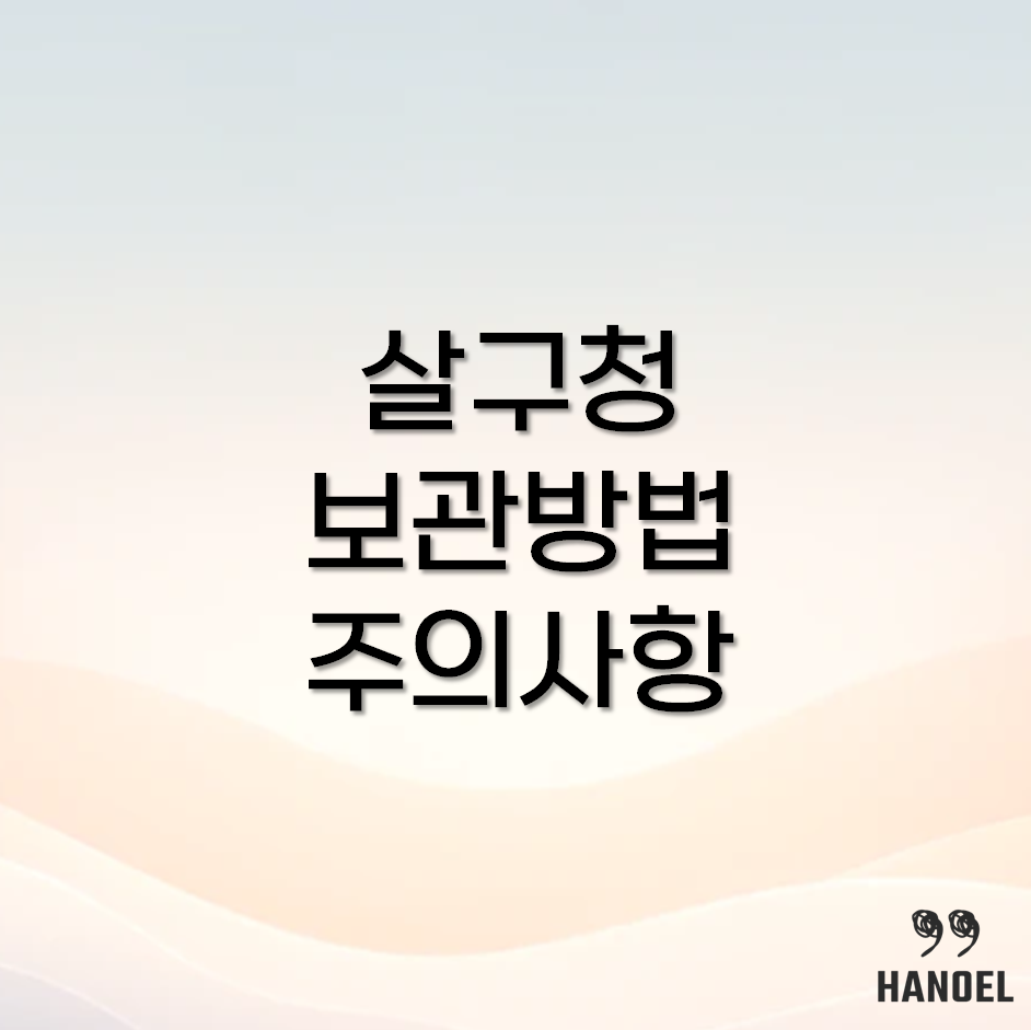 살구청 보관 방법