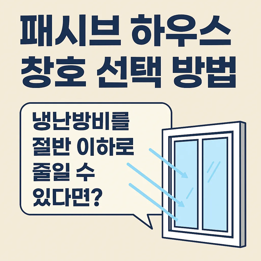 패시브 하우스 창호 선택 방법 : 냉난방비를 절반 이하로 줄일 수 있다면?