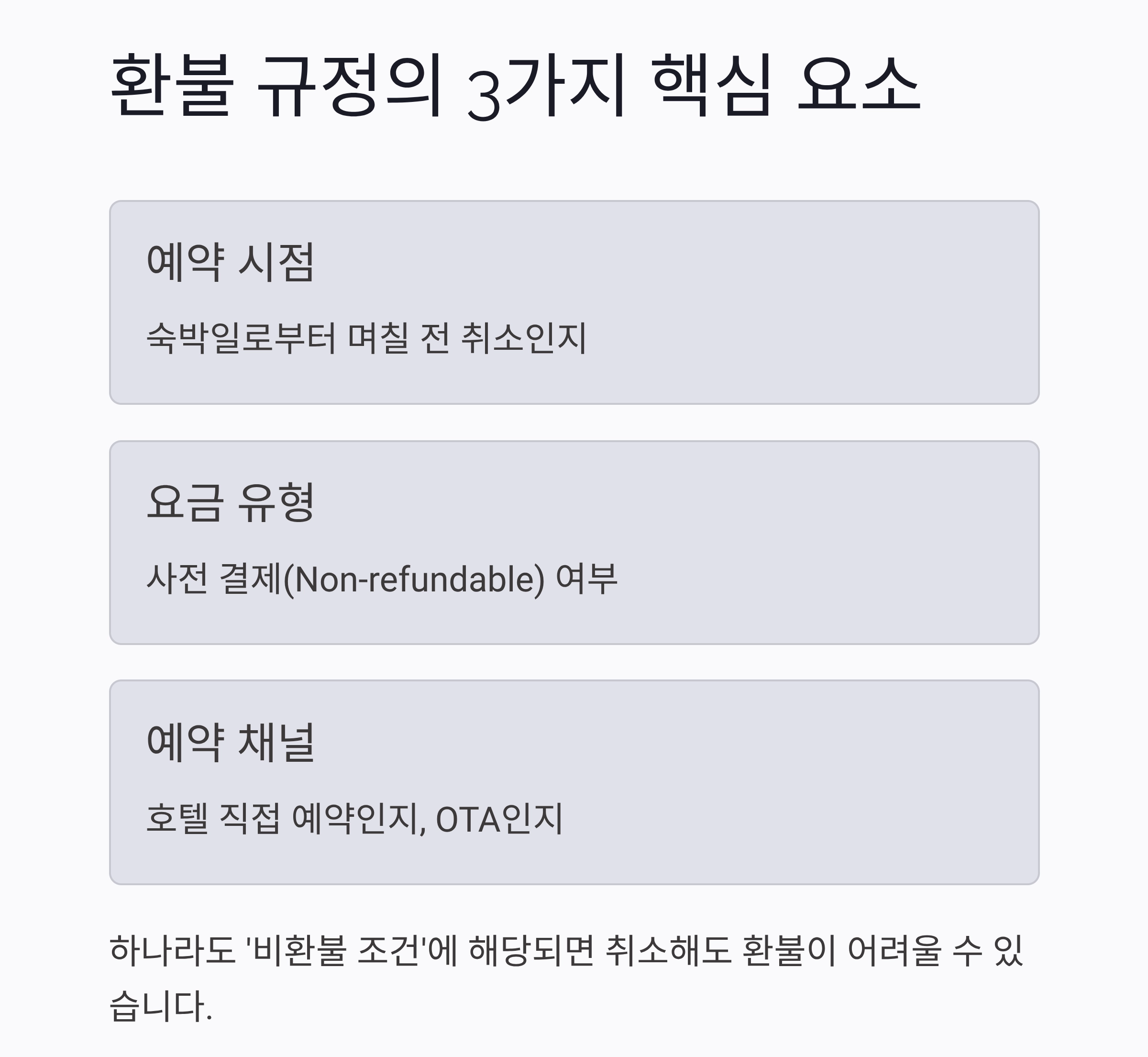 호텔 예약 취소했는데 환불 안돼? 호텔 환불 규정 제대로 아는 법