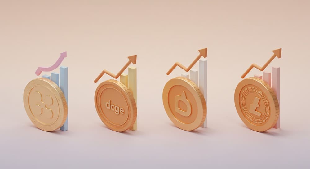 주요 알트코인 ETF 후보군을 표현한 3D 아이소메트릭