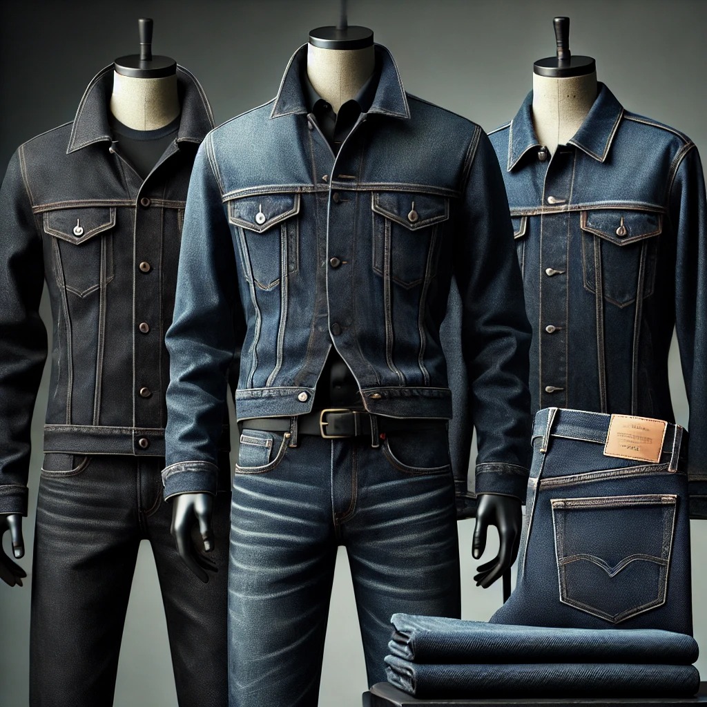 짙은 생지 데님과 논페이드 데님