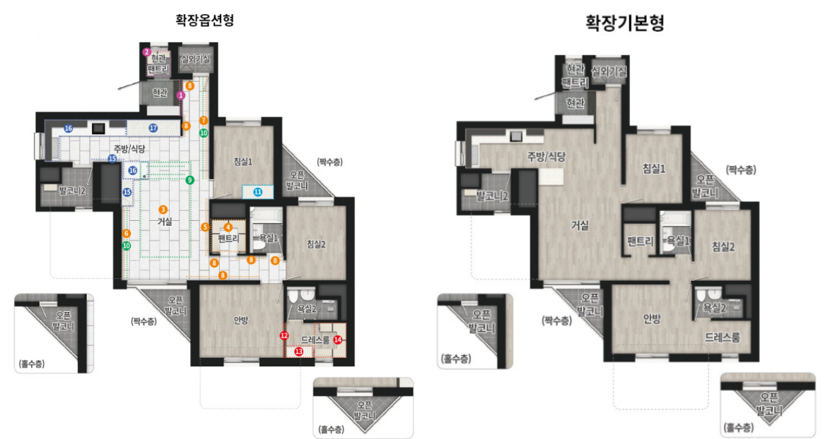파주 제일풍경채 운정 74E 평면도