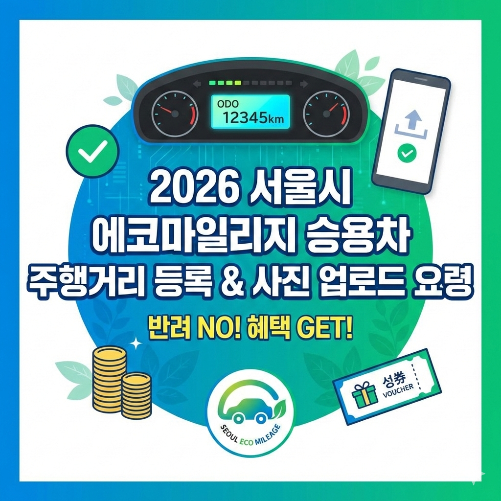 2026년 서울시 에코마일리지 승용차 주행거리 등록 및 반려 없는 사진 업로드 완전 정복