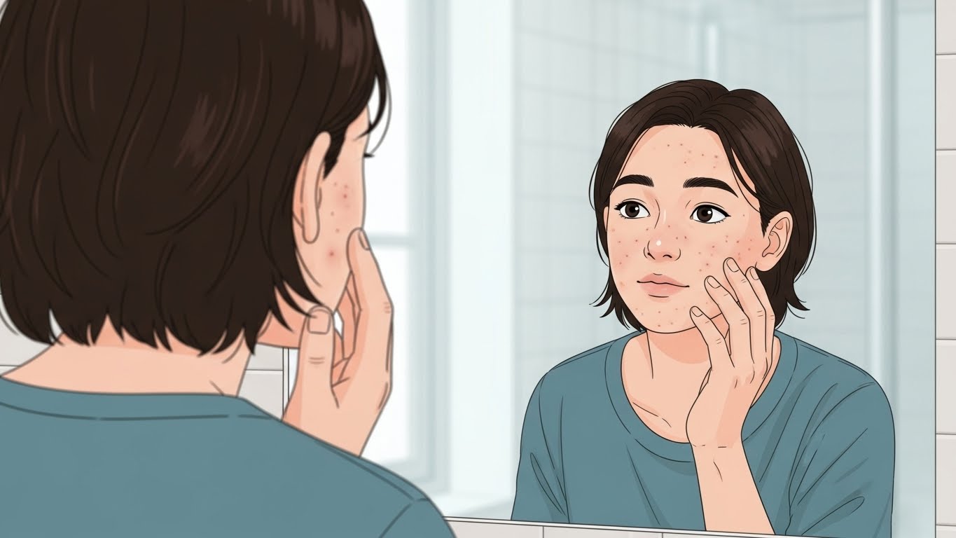 여드름 발생 원인과 피부 건강 이해 관련 이미지