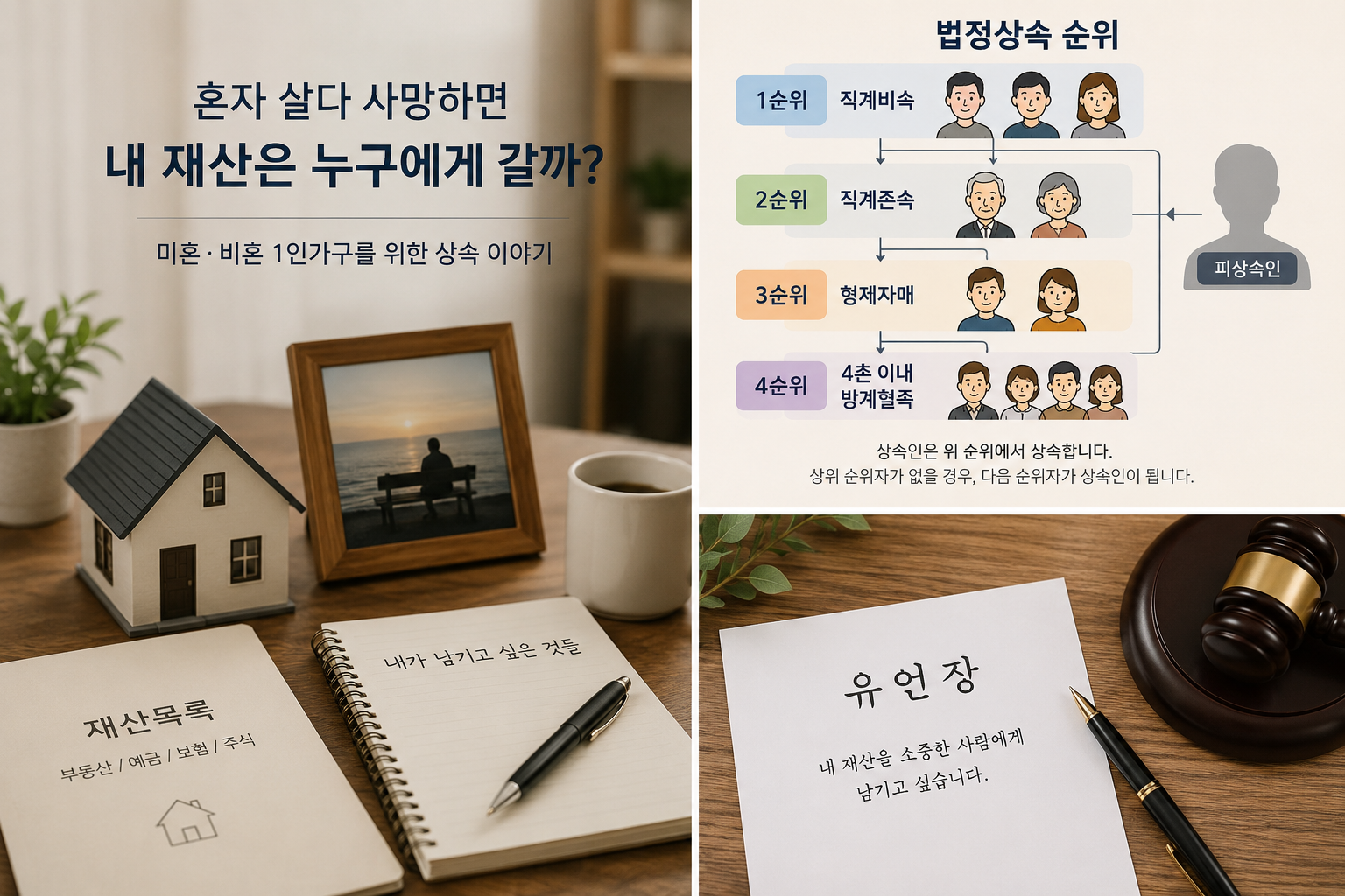 유언과 상속을 한눈에 보는 안내 콜라주