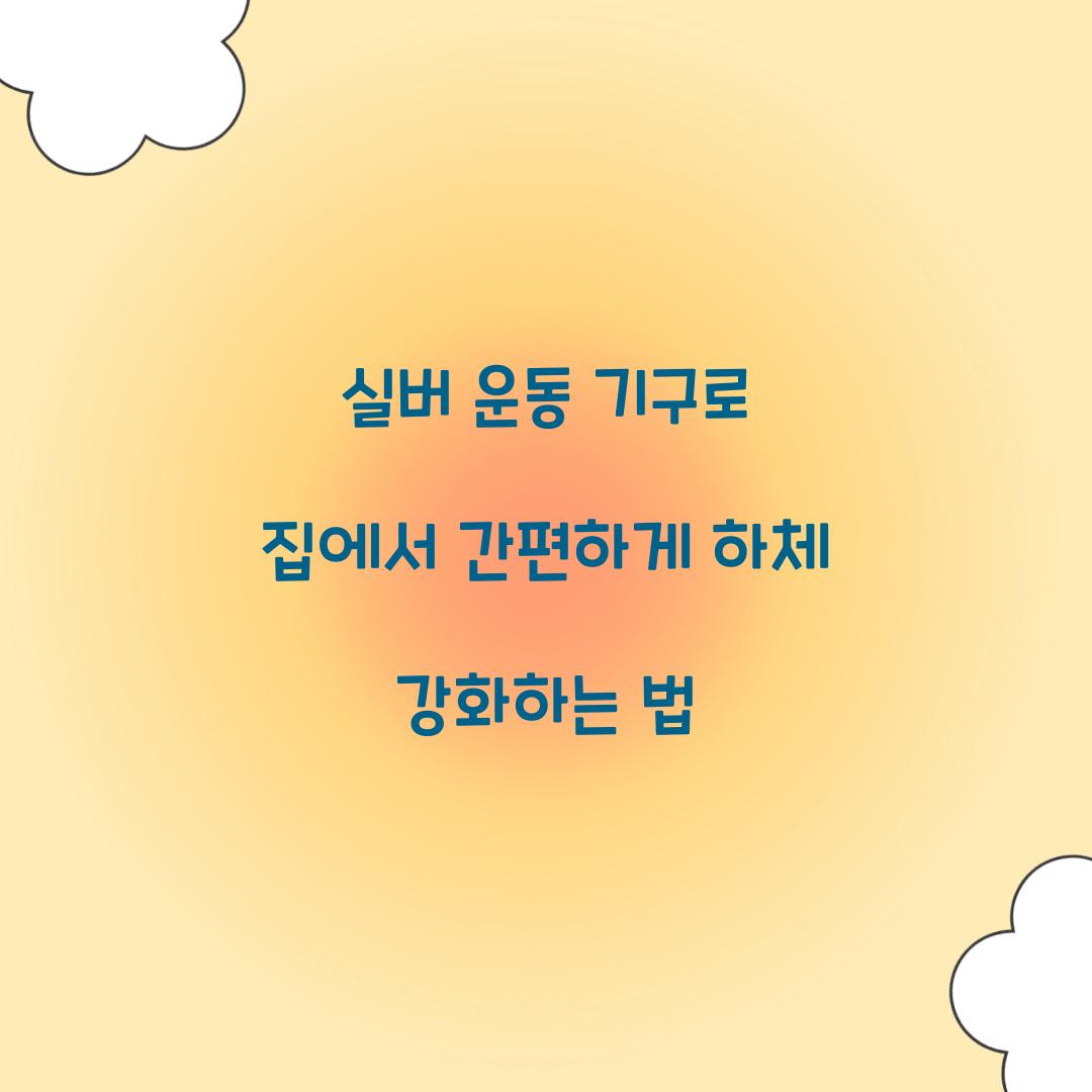 실버 운동 기구