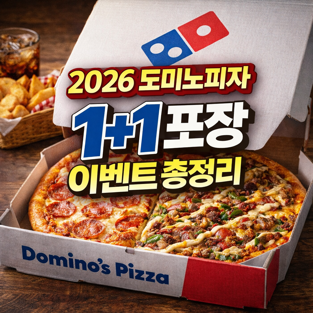 도미노피자 1+1 목요일 포장 이벤트｜2026년 할인 조건 &amp; 적용 매장 총정리
