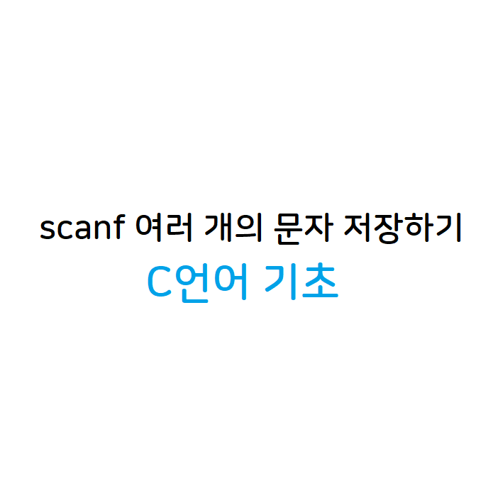 scanf 여러 개의 문자 저장