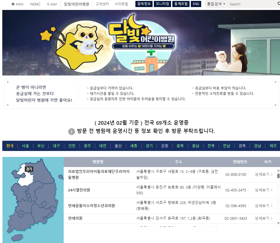 설날 기간 동안 어린이 병원 찾기