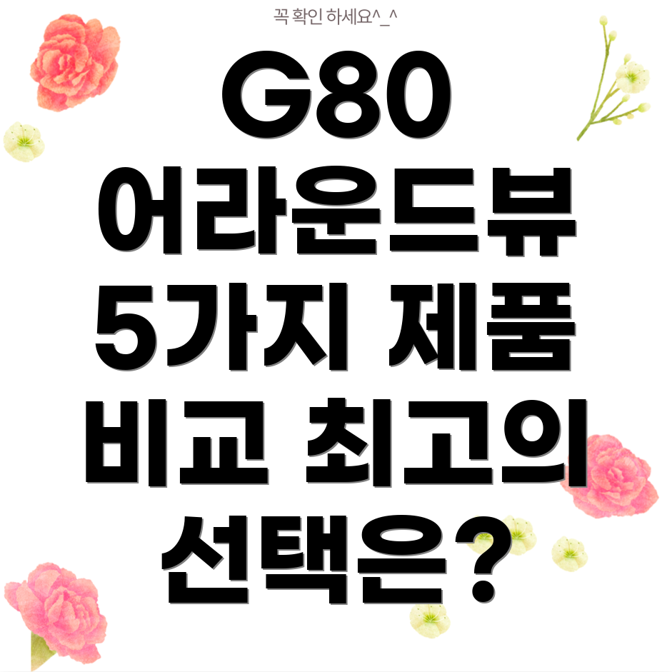 G80어라운드뷰상시작동5가지제품비교분석및선택가이드