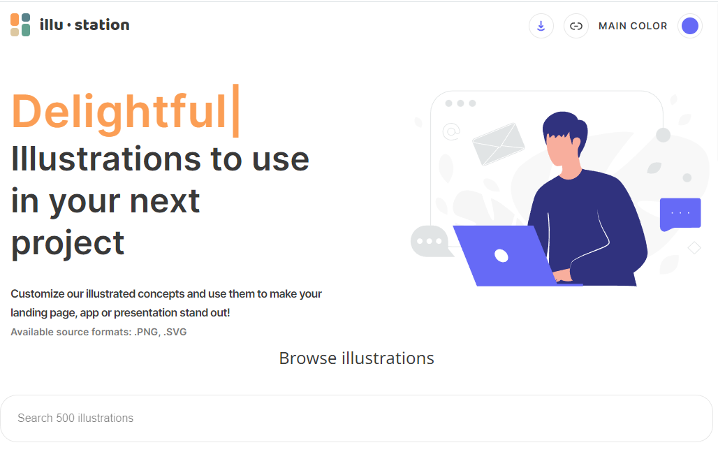 일러스트레이션 (illu-strations): 심플하고 퀄리티 높은 무료 일러스트 사이트