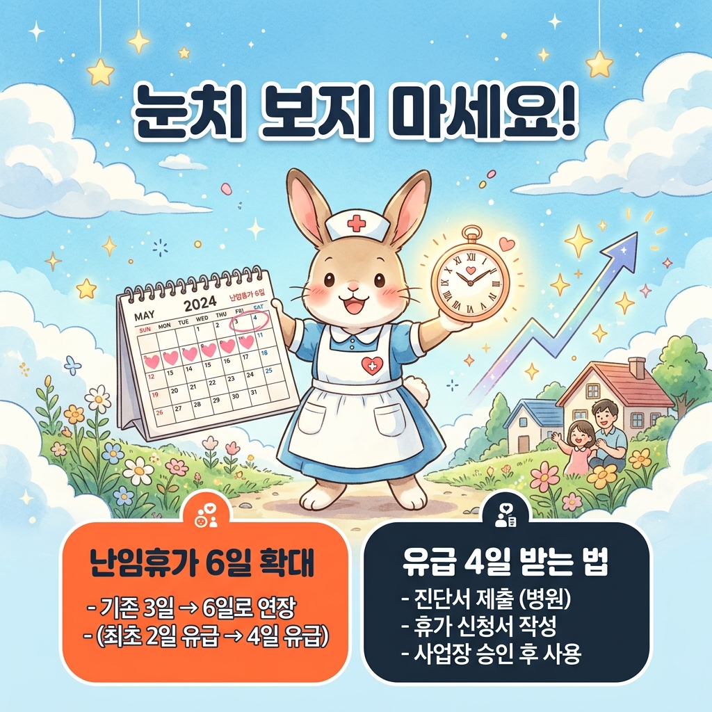 2026년 남녀고용평등법 개정안에 따른 난임치료휴가 6일 확대 및 중소기업 유급 지원 안내 가이드
