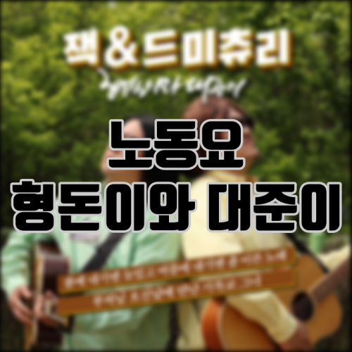 노동요 뜻 의외의 노동요 형돈이와 대준이