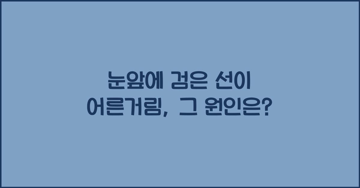 눈앞에 검은 선이 어른거림