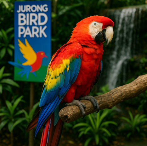 싱가포르 주롱새공원에서의 앵무새 모습