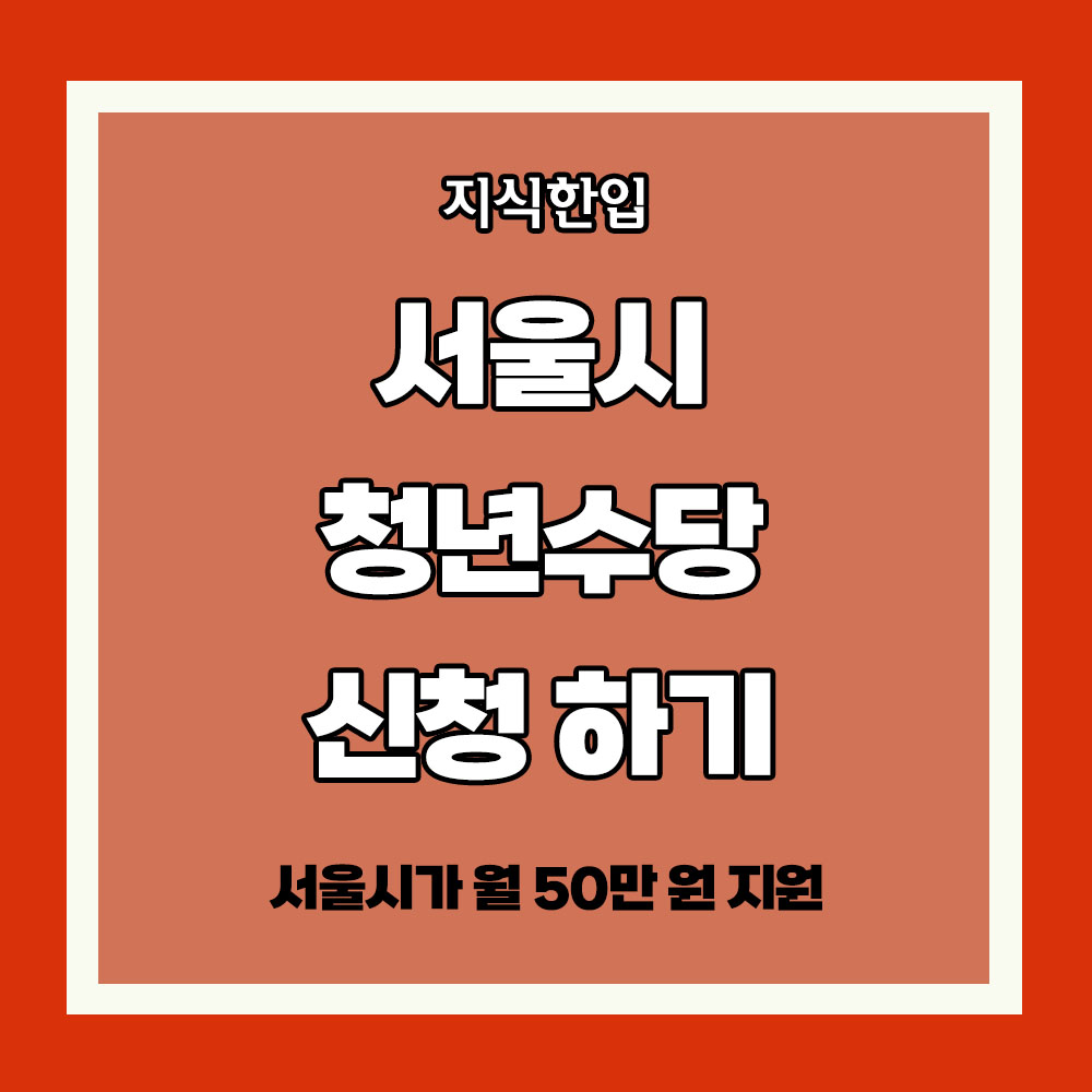 2025 서울시 청년수당 신청 방법 신청 자격 간단 정리