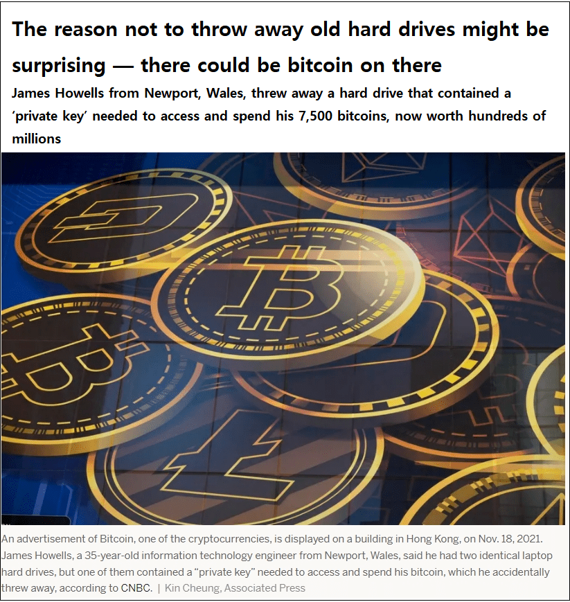 쓰레기장에 버린 4300억 비트코인 저장 디스크 찾는 영국 엔지니어