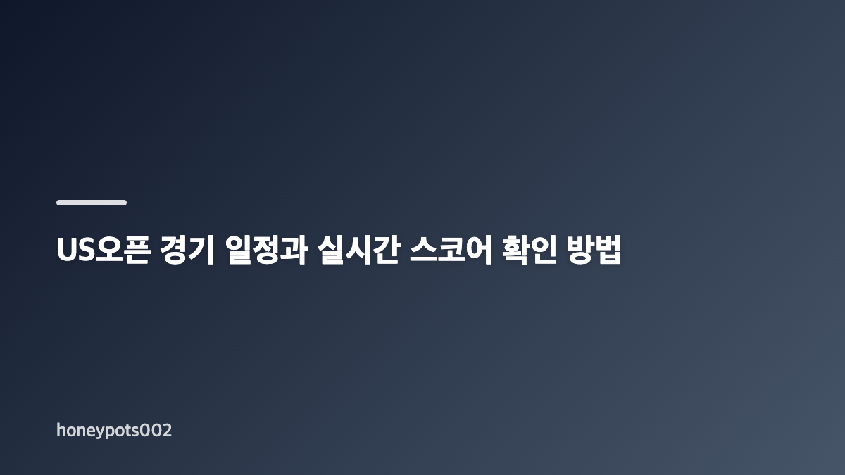 US오픈 테니스 실시간 중계 시청 전 확인할 사항