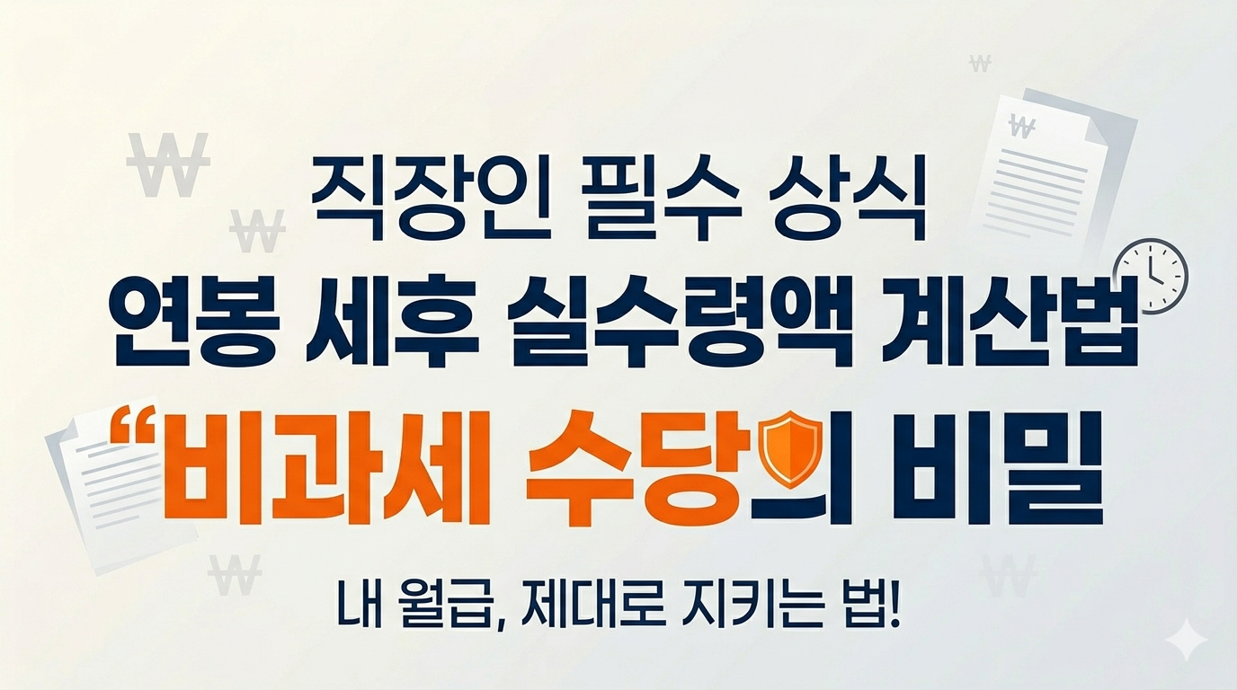 직장인 필수 상식인 연봉 세후 실수령액 계산법 및 식대, 차량유지비 등 비과세 수당의 비밀을 통해 월급을 지키는 절세 노하우 안내 썸네일