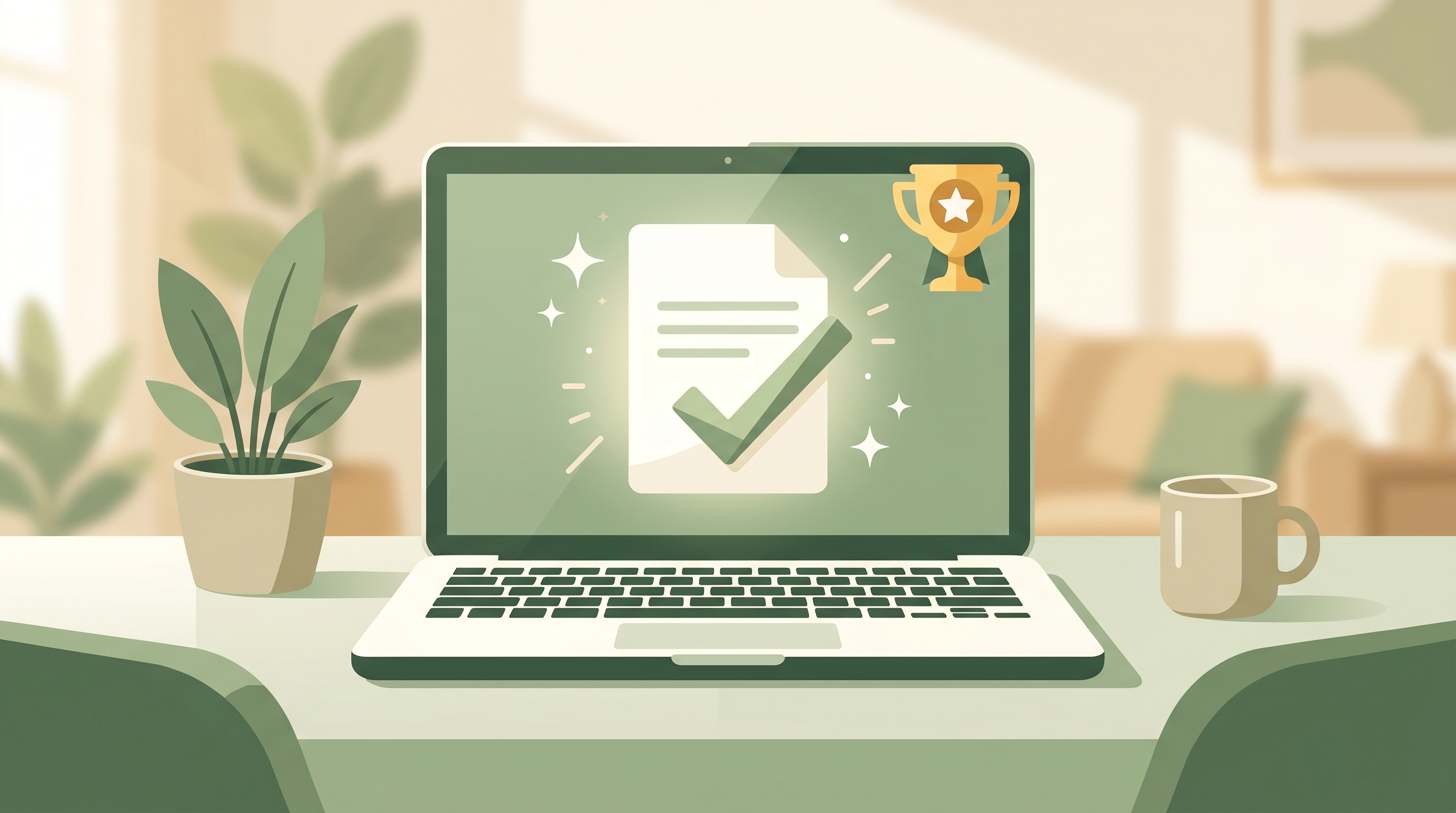 illustration of perfectly corrected error-free document using free grammar checker