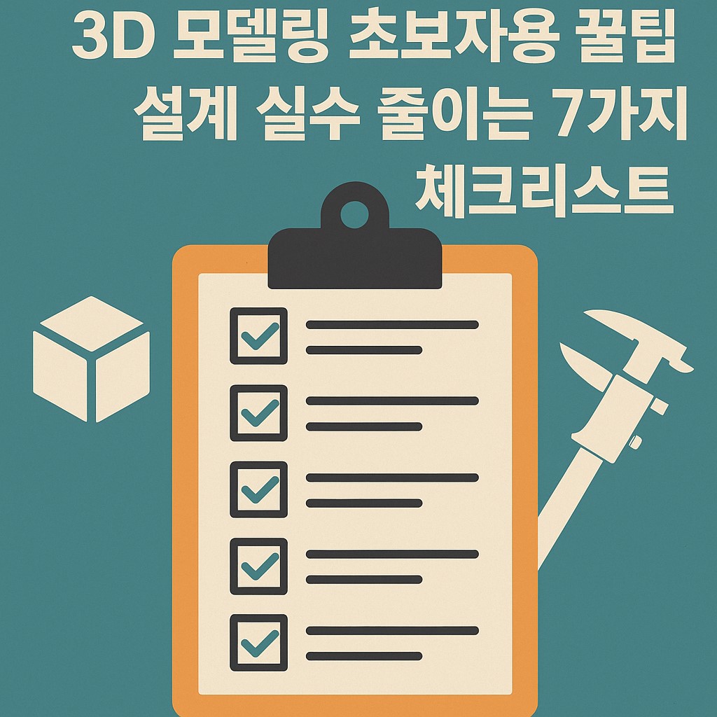 3D 모델링 초보자용 설계 팁 7가지 요약 인포그래픽