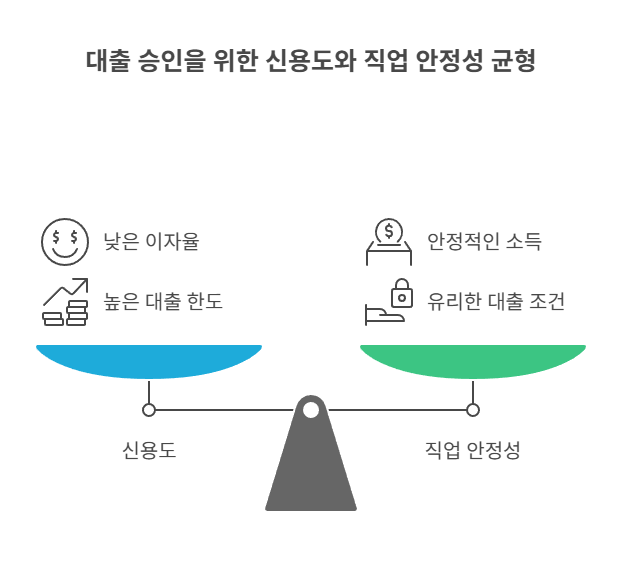 신용도와 직업 안정성이 미치는 영향