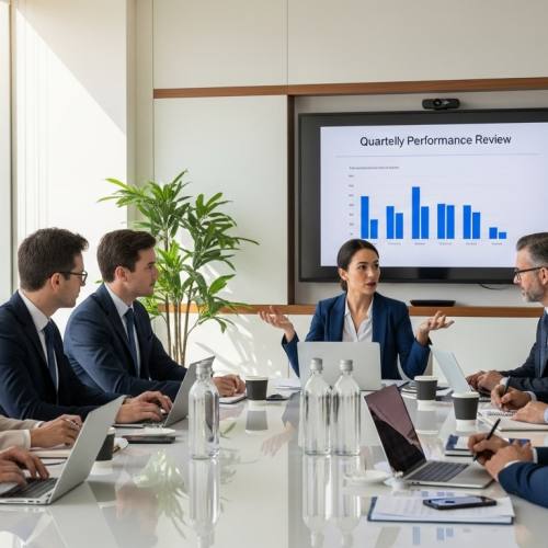 회의하는 사진으로 거버넌스를 예시하는 사진