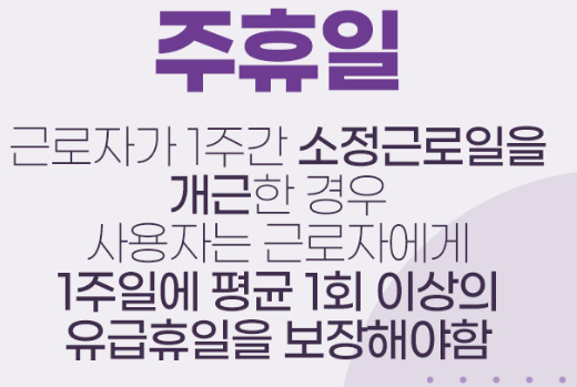 보상휴가제와 주휴일 차이점