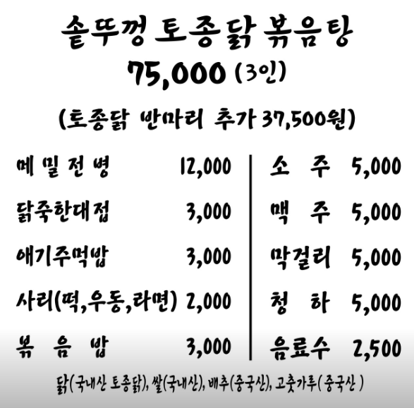 생방송투데이 닭볶음탕 강원도 춘천