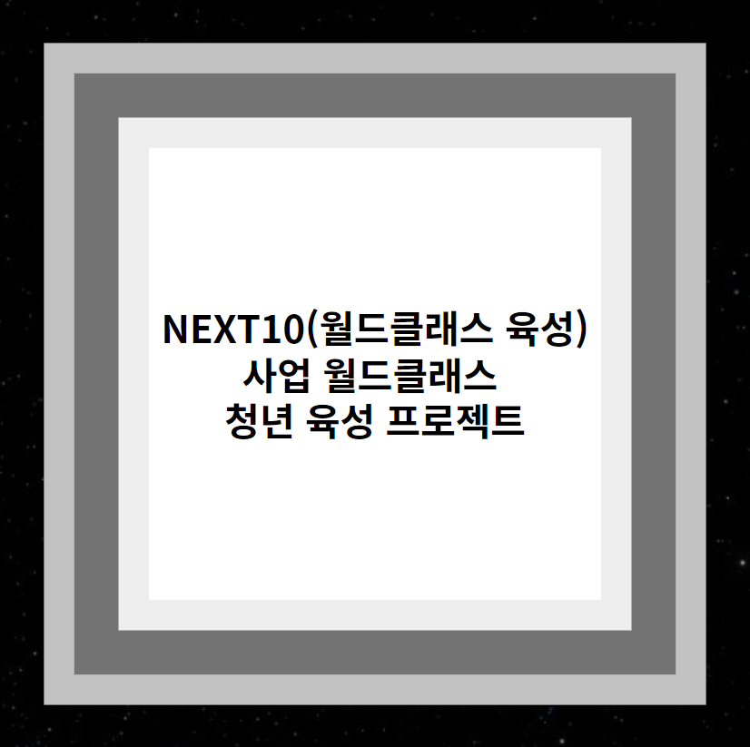 NEXT10(월드클래스 육성) 사업 월드클래스 청년 육성 프로젝트