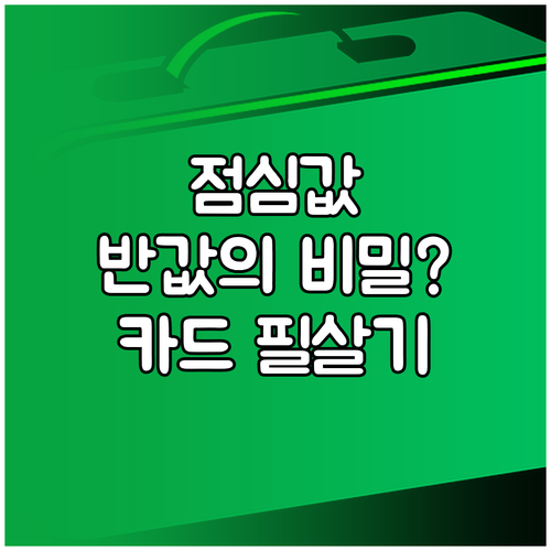 직장인 점심값 아끼는 카드 혜택과 식..