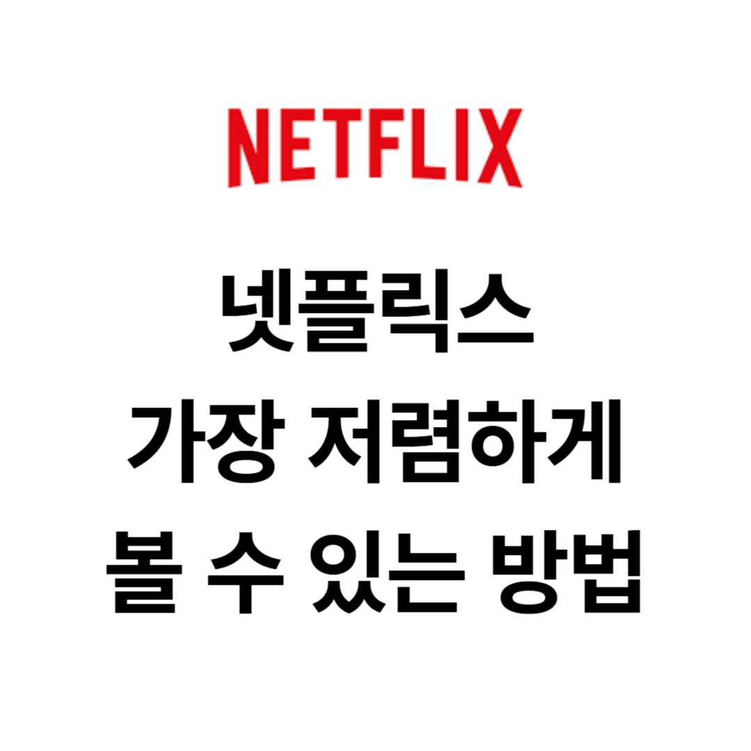 넷플릭스를 가장 저렴하게 볼 수 있는 방법