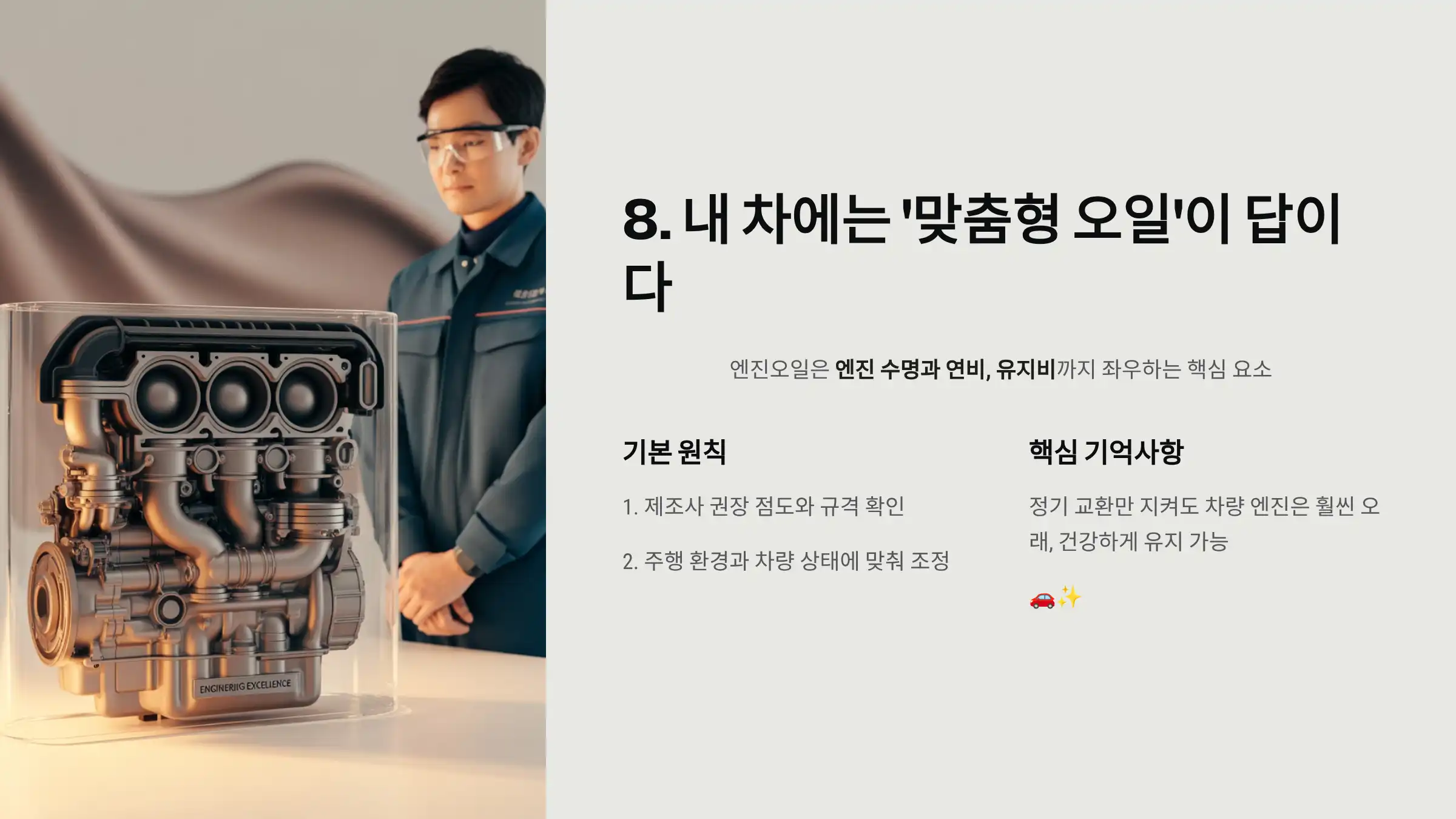 마무리: 내 차에는 ‘맞춤형 오일’이 답이다