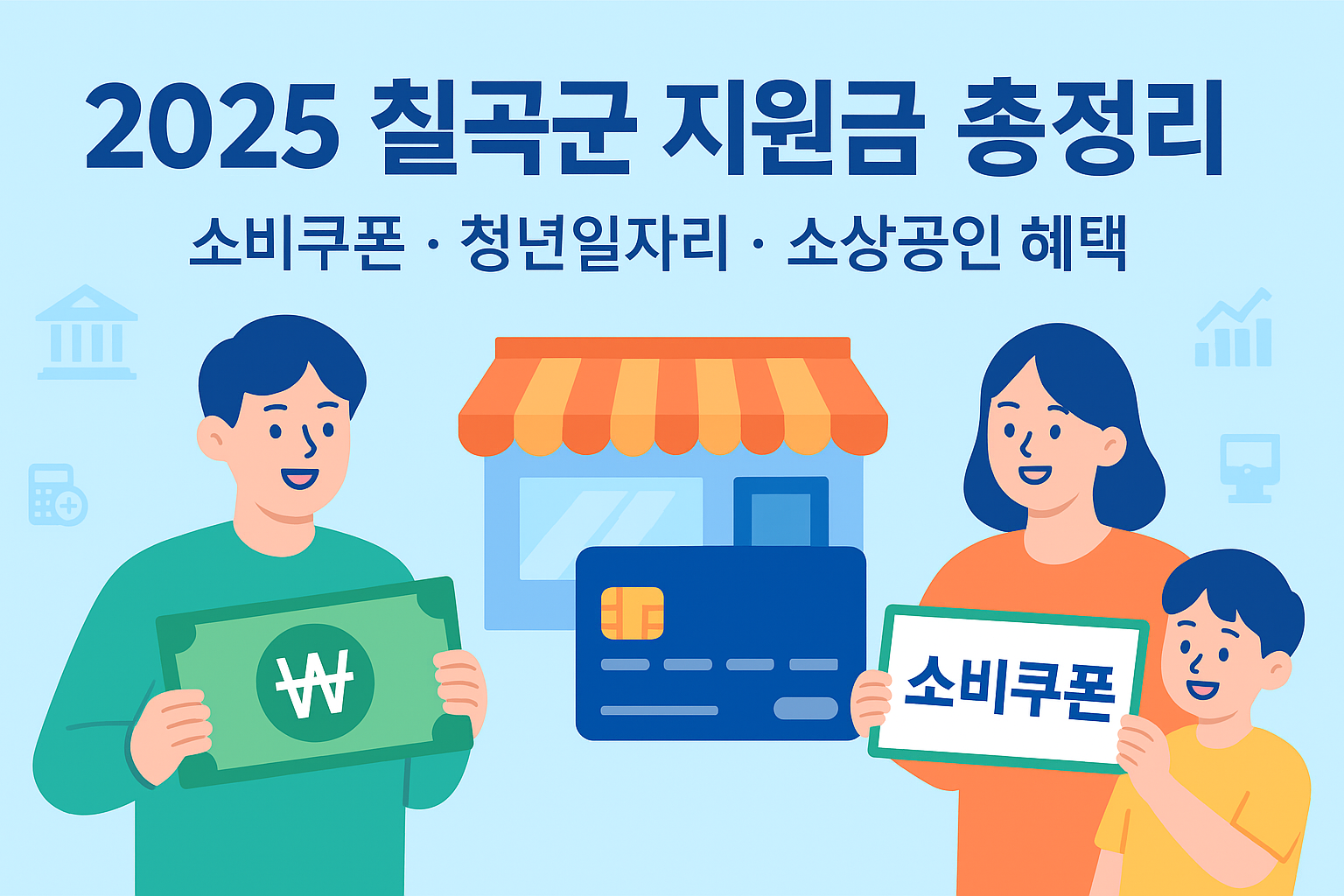 2025년 8월 경상북도 칠곡군 지원금 총정리 민생회복 소비쿠폰.소상공인.청년일자리 신청방법