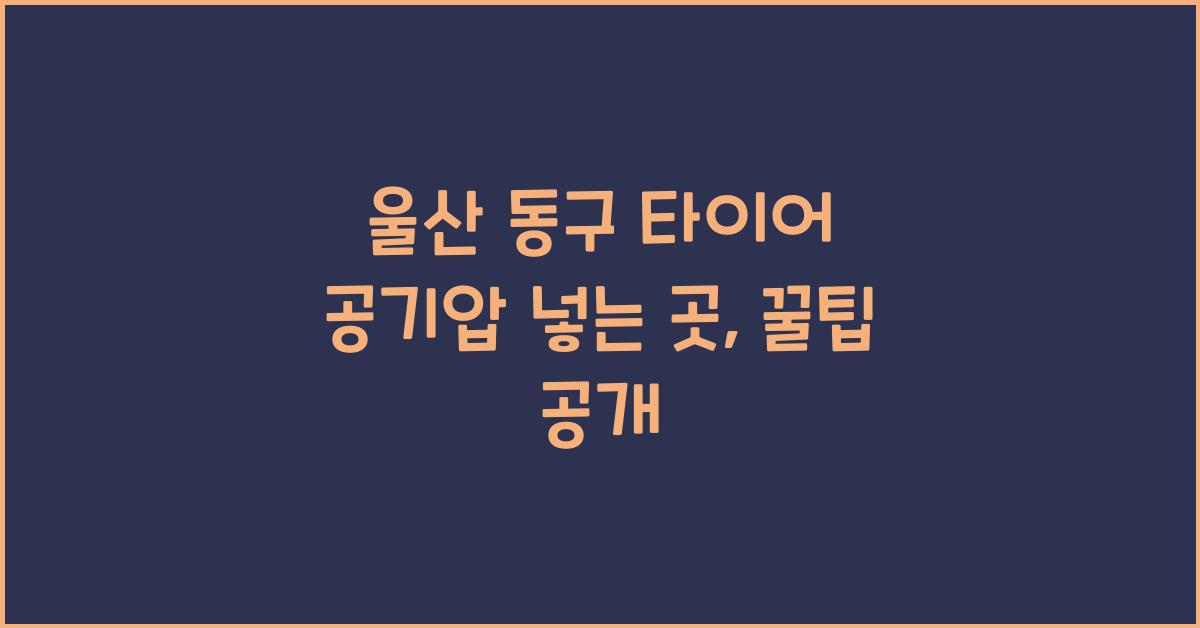 울산 동구 타이어 공기압 넣는 곳