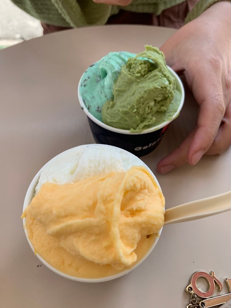 녹차, 민트초코, 이천쌀, 한라봉 젤라또