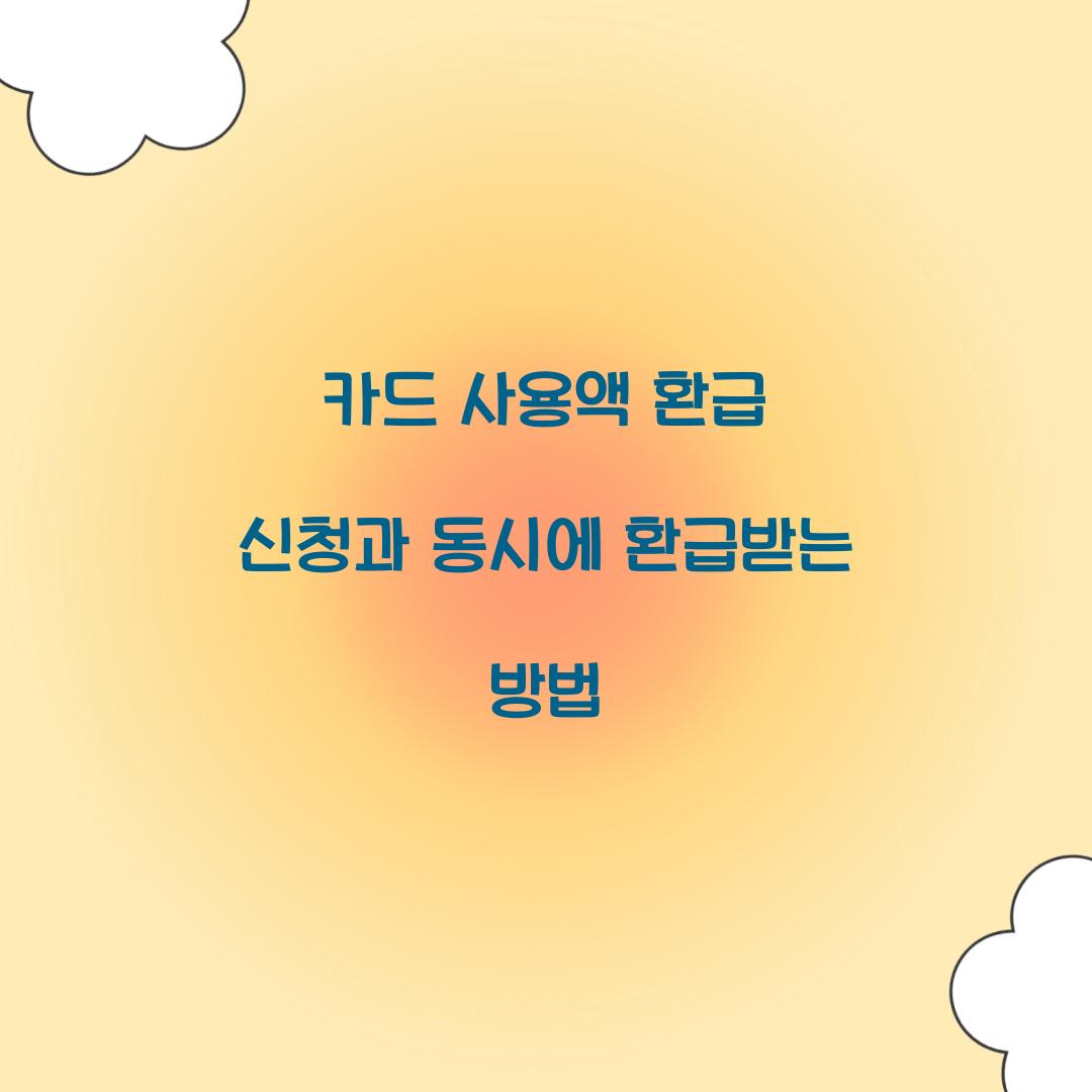 카드 사용액 환급 신청과 동시에 환급받는 방법