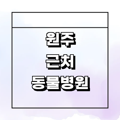 원주시 동물병원