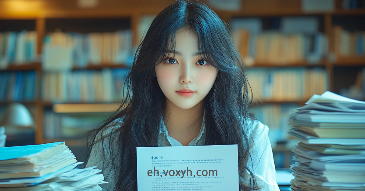 알바 소개서를 덜고 있는 여학생