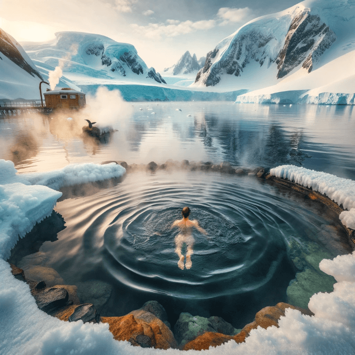 남극 크루즈 여행 떠나면 집에 못 돌아와요!! - 2. 남극 크루즈에서 꼭 방문해야 할 명소 - 2.1 기만 섬(Deception Island) - ⑥ 따뜻한 물에서 수영 Pendulum Cove