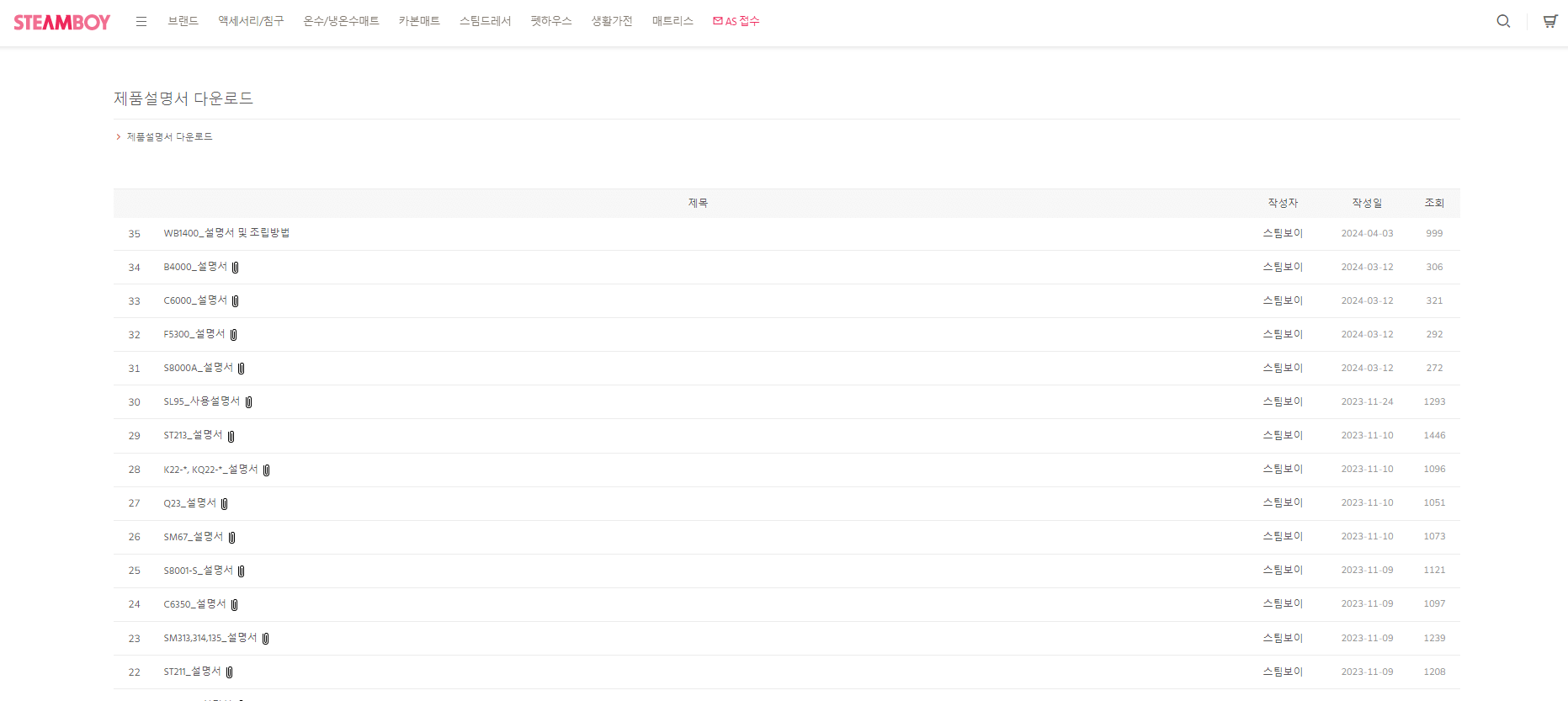 스팀보이-홈페이지-제품설명서-다운로드