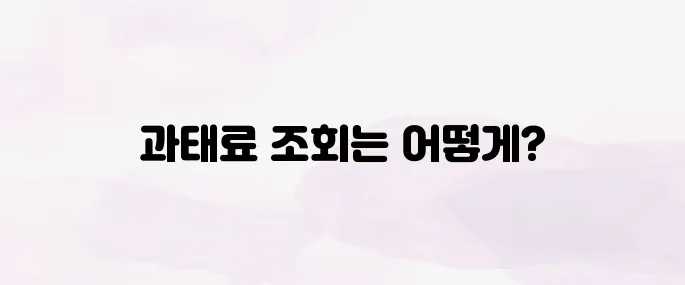 주정차 위반 과태료 조회 (과태료 납부)