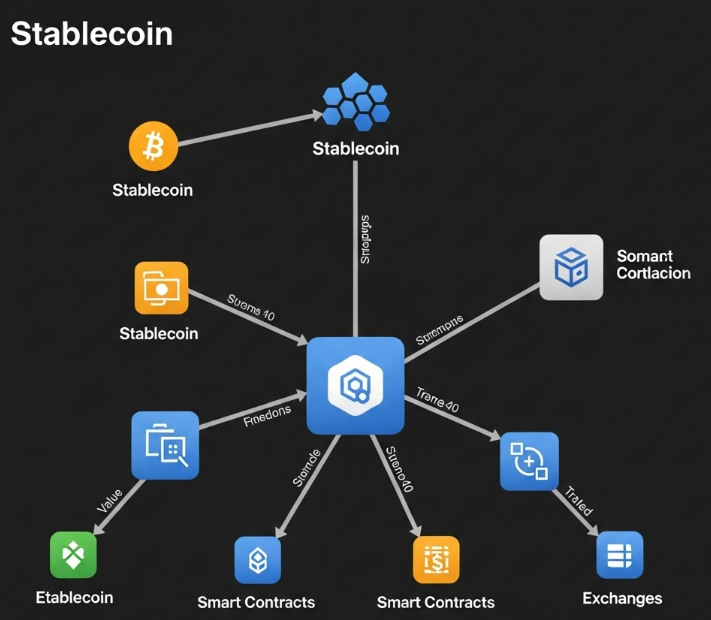 스테이블 코인의 안정성 개념을 시각화한 이미지