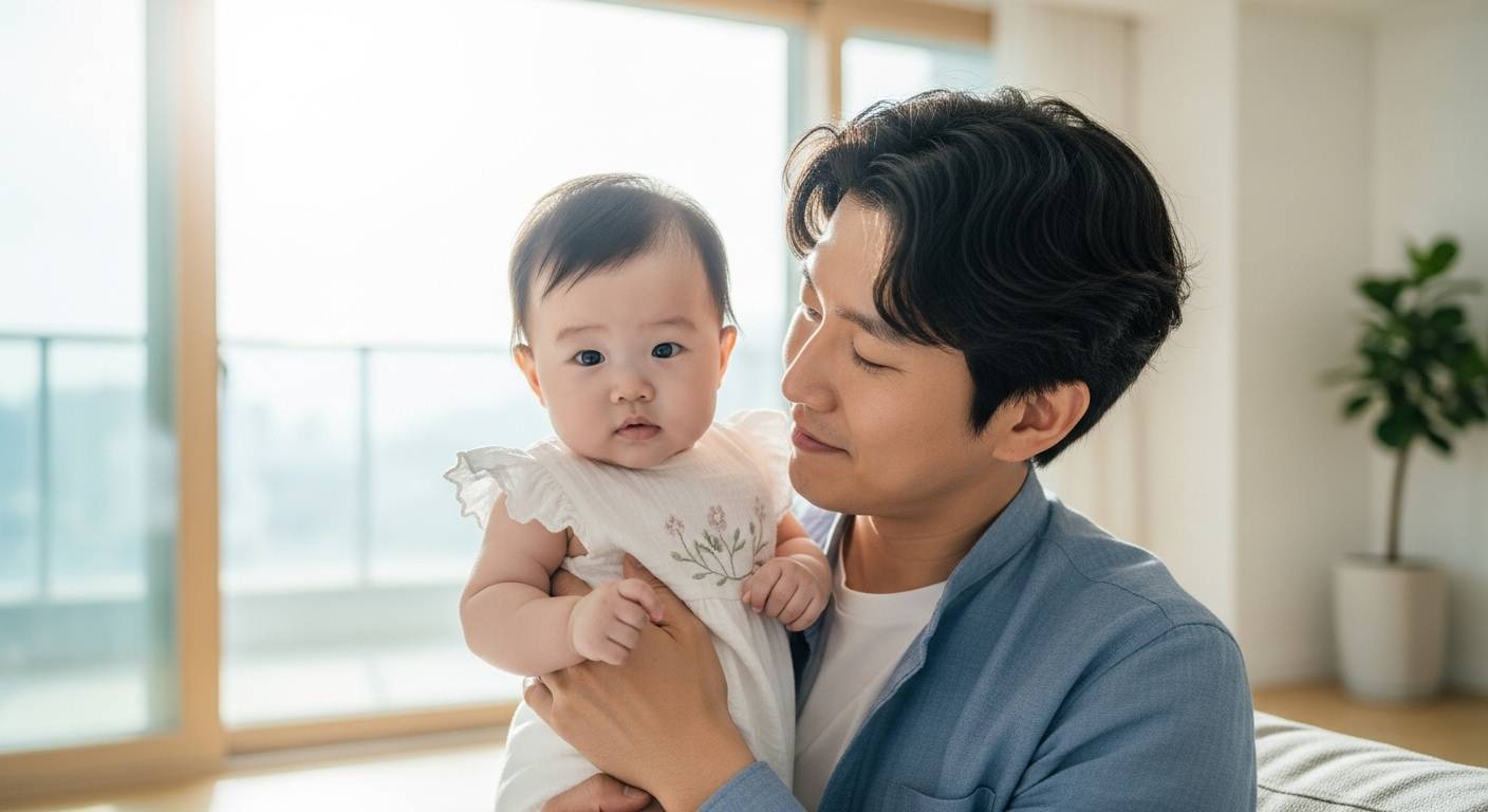 아기와 행복한 시간을 보내고 있는 아빠