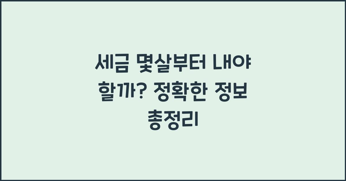 세금 몇살부터