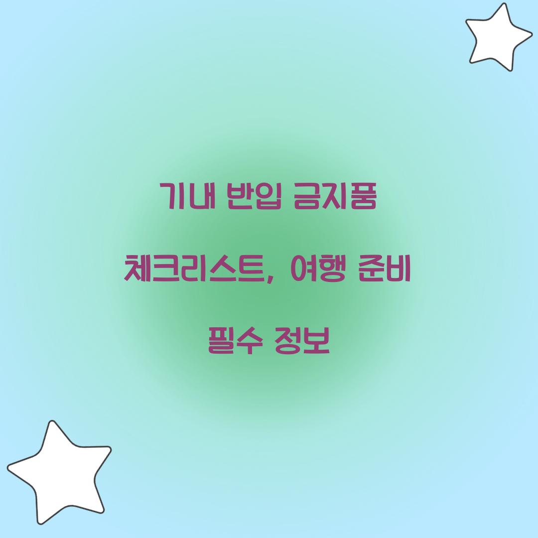 기내 반입 금지품