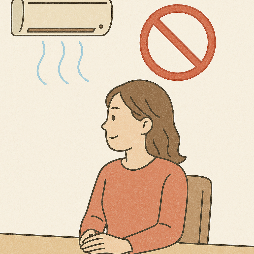 에어컨 바람 직접 쐬지 않기